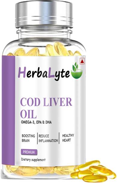 HERBALYTE Premium Cod Liver Oil Capsules, Premium