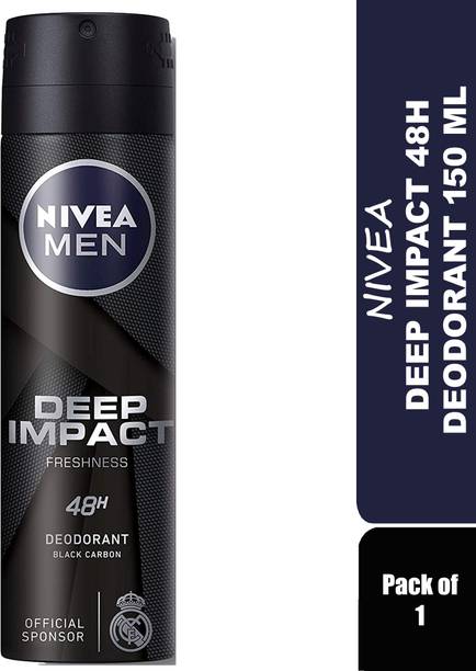 NIVEA Men Deep Impact 48h Black Carbon Deodorant (PO1 X 150ML) Deodorant Spray  -  For Men