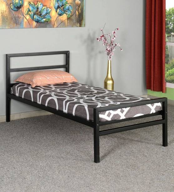 STEELWELL ®| Lavender Bed with Headboard and Footboard,Heavy Mattress Platform,Noise Free Metal Single Bed, 198.9 cm x 97.99 cm (6.53 ft x 3.21 ft)