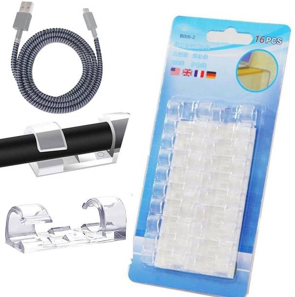PURCHASE ZONE 16 Pcs Desktop Cable Organizer|Cable Manager|Wire Manager|Wire Clamp|Wire Clips Cable Protector