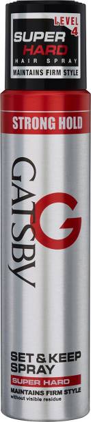 Gatsby Set & Keep Hair Spray - Super Hard 250ml | Non Sticky & Easy Wash Off | Hair Spray