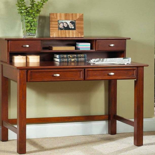 WOODSTAGE Sheesham Wood Laptop Office Desk Writing Tables with 4 Drawer Storage Solid Wood Study Table