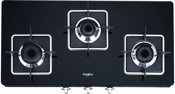 Whirlpool byWhirlpool 3 Heavy Duty Forged Brass Burner with Rust Free Body GRANDIOSA PRIME 773 CT AI Glass Automatic Gas Stove