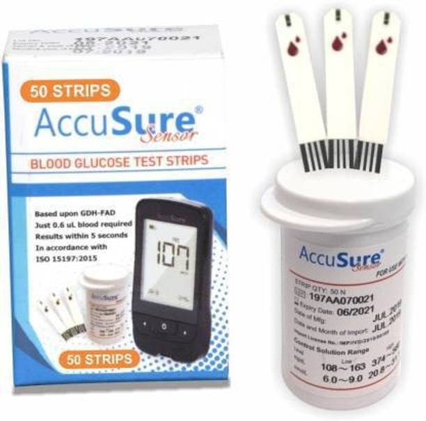 AccuSure Sensor 50 Glucometer Strips