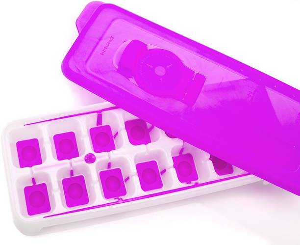 सिगनोरवारे Food Grade BPA Free Plastic Freezer Ice Cube Mould Tray Box for Fridge बैंगनी सिलिकॉन आइस क्यूब ट्रे