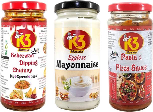 K3 Masala Jain Combo Pizza Pasta Sauce and Eggless Mayo...