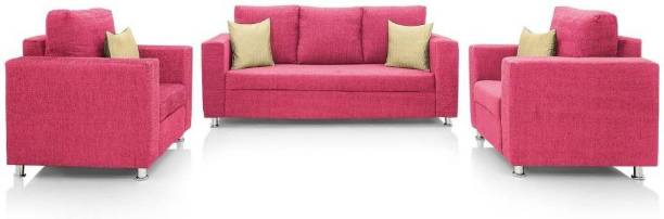 BUILDbox Fabric 3 + 1 + 1 Pink Sofa Set