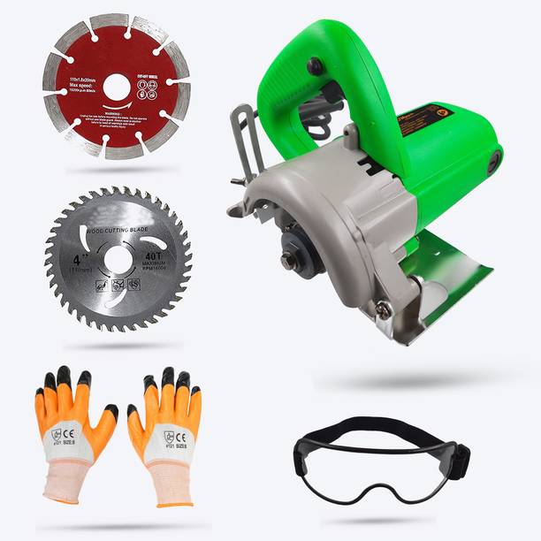 Hillgrove HGCM79M1 Machine with Wood/Tile Cutting Wheels, Safety Googles Marble Cutter