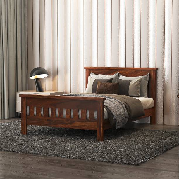Ratandhara Furniture Solid Sheesham Wood Durable Single Size Bed Without Storage (6x4 ft) Solid Wood Single Bed