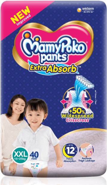 MamyPoko Pants Extra Absorb baby Diapers, XX-Large (40 Count) - XXL