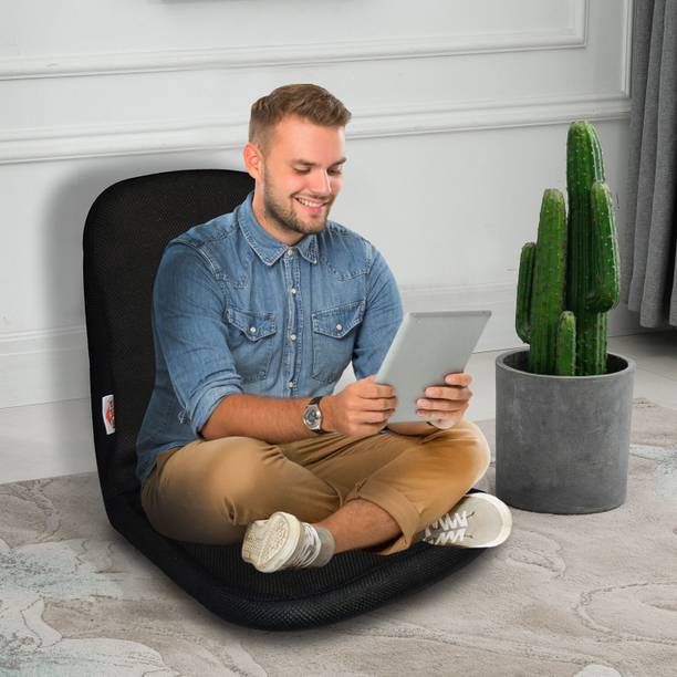 SANUSHAA Eezysit Folding Meditation Yoga Chair (Fabric, Black) Black Meditation Chair