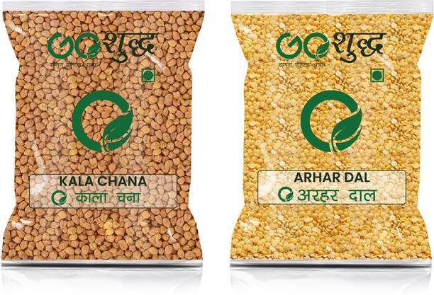 Goshudh Premium Quality Arhar And Kala chana Combo (750 g each) Combo