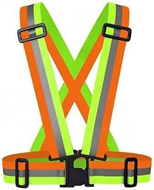 SHASALES Safety Security Reflective Adjustable Cross Belt High Visibility Gear Strip Vest Safety Jacket