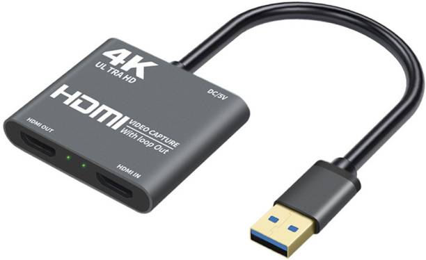 Etzin 4K HDMI Video Capture with Loop Out Device Converter 2 Ports HDMI to USB 3.0 0 inch Blu-ray Player