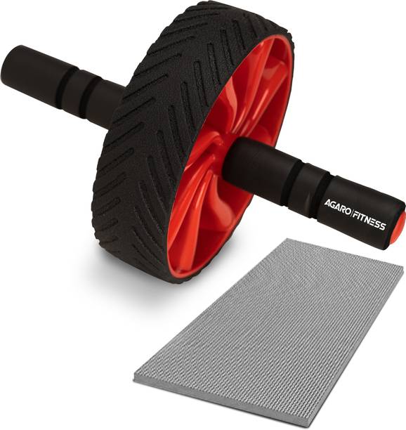 AGARO AR222 Ab Roller Single Wheel, Abdominal Exercise Roller, Knee Mat Ab Exerciser