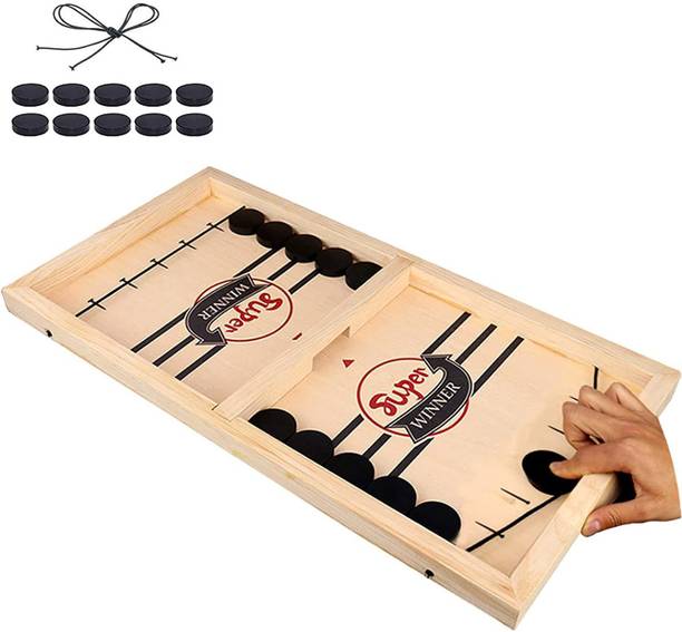 HEZKOL Fast Sling Game, Slingshot Table Ice Hockey Game, Catapult & Five Fingers Party & Fun Board Game