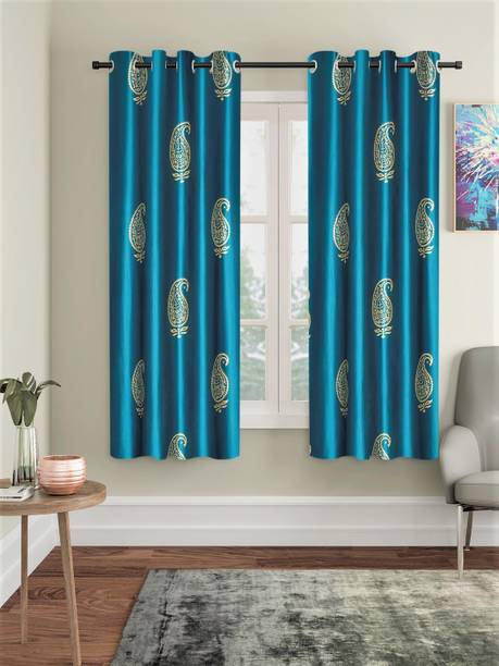 Home Sizzler 153 cm (5 ft) Polyester Semi Transparent Window Curtain (Pack Of 2)