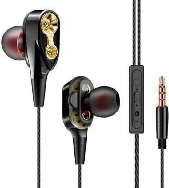 Gadget Zone D Dual Driver Double Moving Coil Speaker in-Earphone Wired Headset (Black Wired