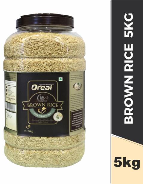 Oreal Extra Long Grain Brown Rice with High in Fibre and Protien - 5KG Pack Brown Basmati Rice Brown Basmati Rice (Long Grain, Raw)