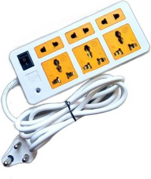 Sanhan ELECTRIC BOARD POWER STRIP SURGE PROTECTOR MULTI PLUG 6 sockets with 2m wire 6  Socket Extension Boards