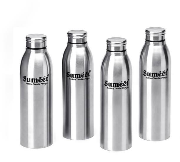 Sumeet Sleek Stainless Steel Leak-Proof Water Bottle / Fridge Bottle - 750ml -Pack of 4 3000 ml Bottle