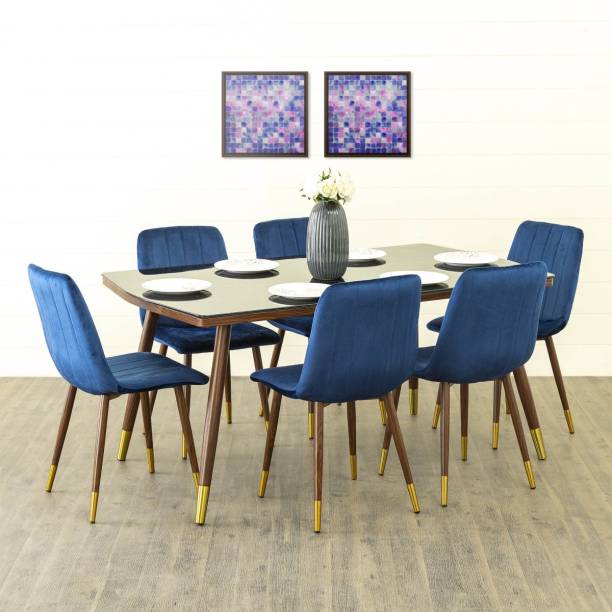 Home Centre Glass 6 Seater Dining Set