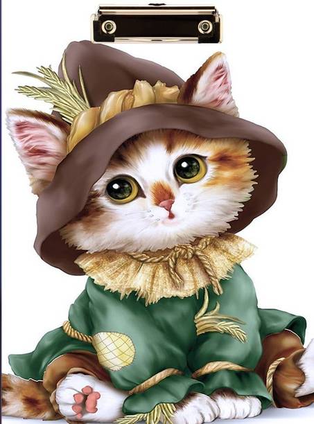 BPDESIGNSOLUTION Cute Cat Digital Reprint Clipboard Exam Pad (14x9.5 Inches) Premium Quality