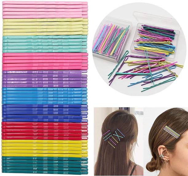 Myra Collection 50pc color Counts Bobby Hair Pins Colorful Rubber Hair Pin