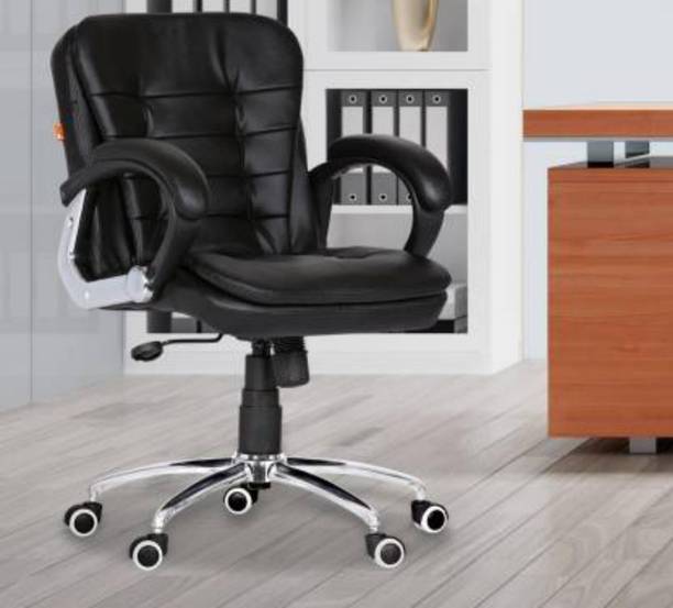 Guru Leatherette, Synthetic Fiber Office Adjustable Arm Chair