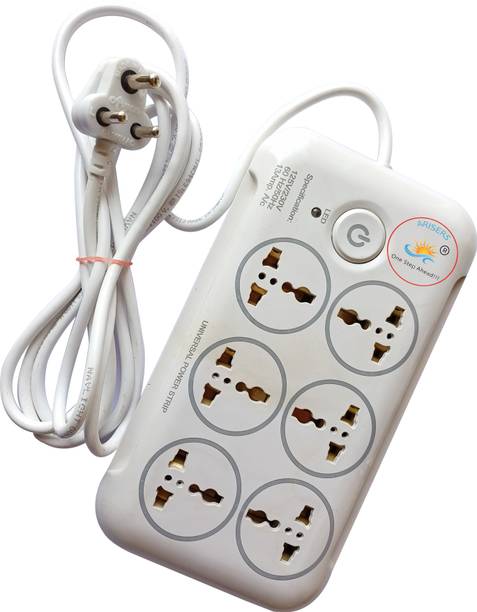 ARISERS PowerStrip with Aprx. 3m Long cord, Extension Board with Universal Socket Design 6  Socket Extension Boards