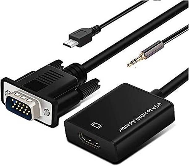 microware  TV-out Cable VGA to HDTV adapter converter with 3.5mm Audio support(VGA male to HDMI female)