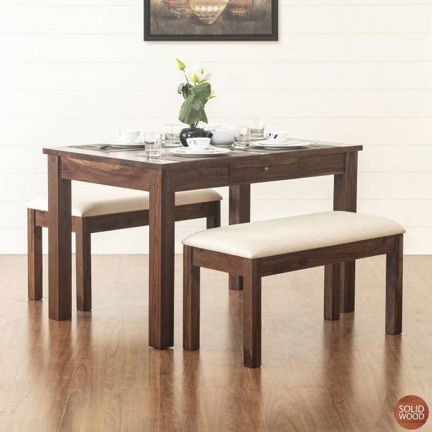 MAHIMART AND HANDICRAFTS Kabra Sheesham Wood 4 Seater Dining Set For Living Room Solid Wood 4 Seater Dining Set