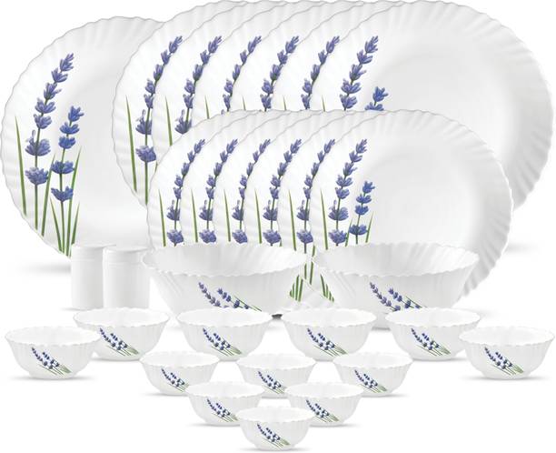 LAOPALA Pack of 29 Opalware English Lavender Opalware Dinner Set (Set of 29 pcs) Dinner Set