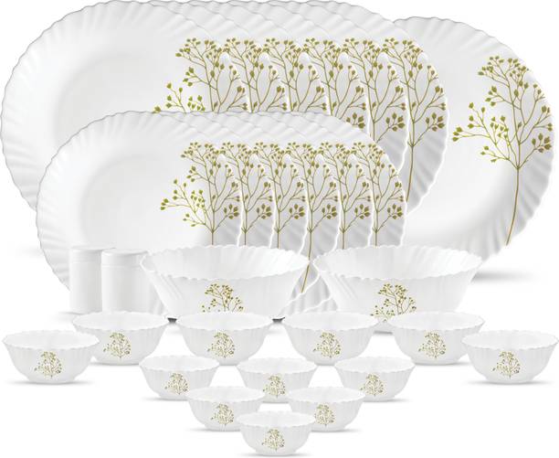 LAOPALA Pack of 29 Opalware Blissful Green Dinner Set