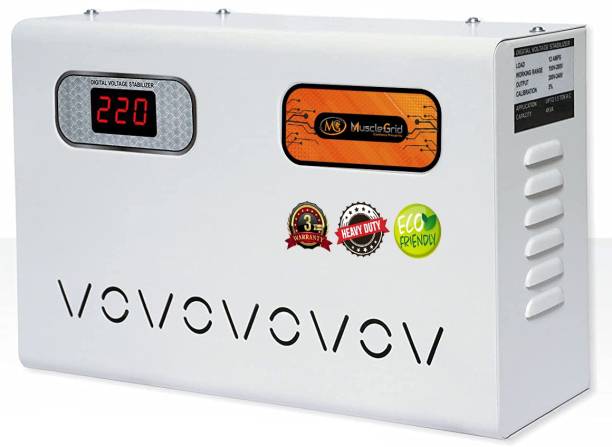 MuscleGrid India 4KVA (130V-280V) Heavy Duty Voltage Stabilizer for 1.5 TON AC (Graphically Crafted)