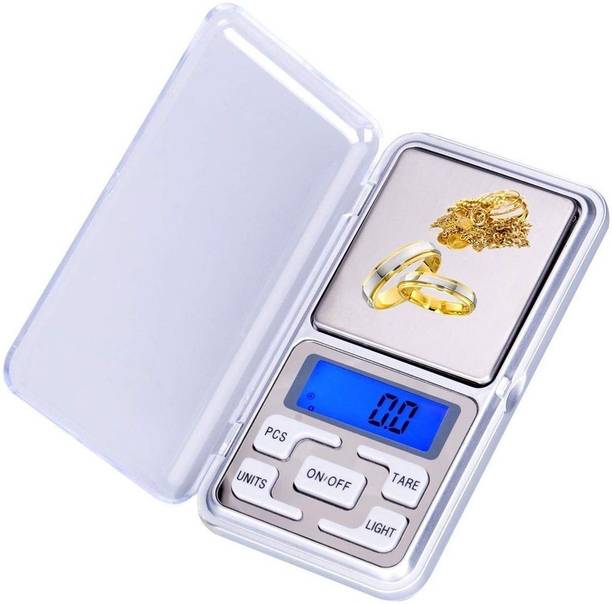NIVAYO TM-666 Digital Pocket Weighing Scale, Weight Machine with Green Backlight, Silver Body Weighing Scale Weighing Scale