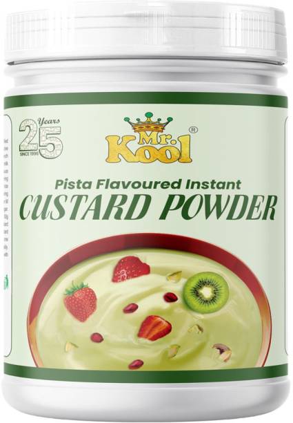 Mr.Kool Custard Powder Pista Flavor for Baking Cake, Fruit Custard, Egg less Custard Powder
