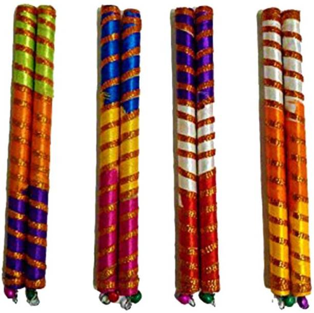 LAXMINE Tiranga dandiya sticks for dance 4 Paire,8 sticks Multicolored Dandia Sticks