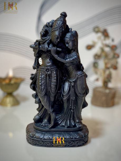 hr enterprises (RK 101B Black)Radha Krishna Idol,Radha Krishna Statue,Gifting,Showpiece in Home Decorative Showpiece  -  20 cm
