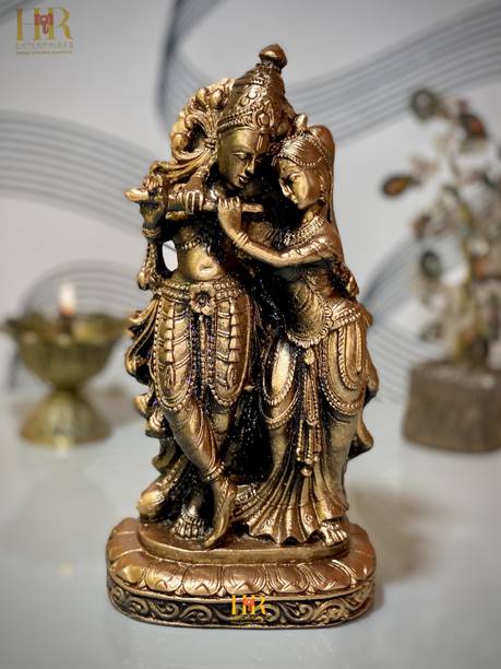 hr enterprises (RK 101B Copper)Radha Krishna Idol,Radha Krishna Statue,Gift,Showpiece in Home Decorative Showpiece  -  20 cm