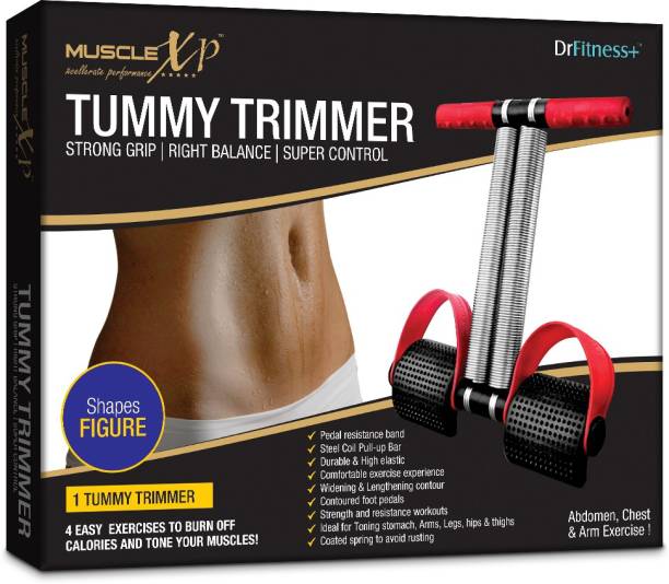 MuscleXP DrFitness+ Tummy Trimmer For Women & Men With Pedal Resistance Band Ab Exerciser