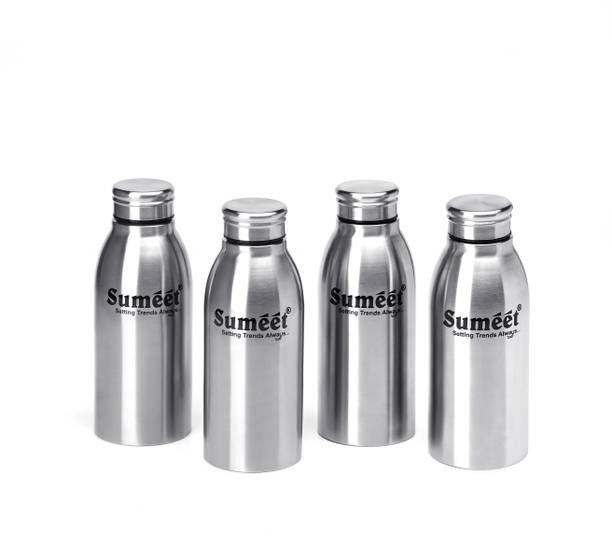Sumeet Stainless Steel Leak-Proof Water Bottle / Fridge Bottle - 550ml -Pack of 4 550 ml Bottle