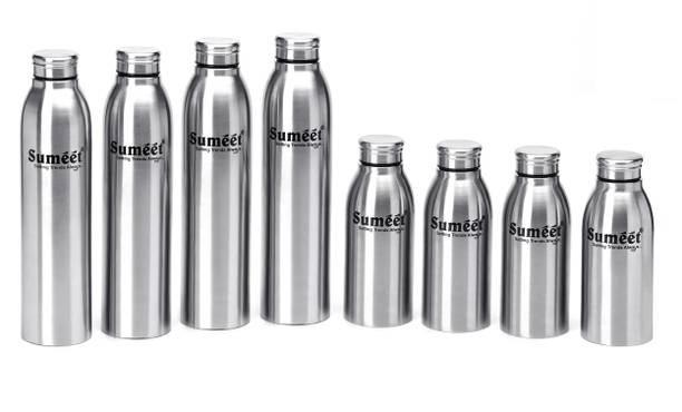 Sumeet Sleek Stainless Steel Leak-Proof Water Bottle/Fridge Bottle Set(550ml&1000ml)8pc 550 ml Bottle
