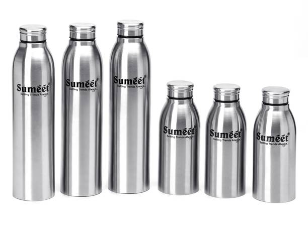 Sumeet Sleek Stainless Steel Leak-Proof Water Bottle/Fridge Bottle Set(550ml&1000ml)6pc 550 ml Bottle