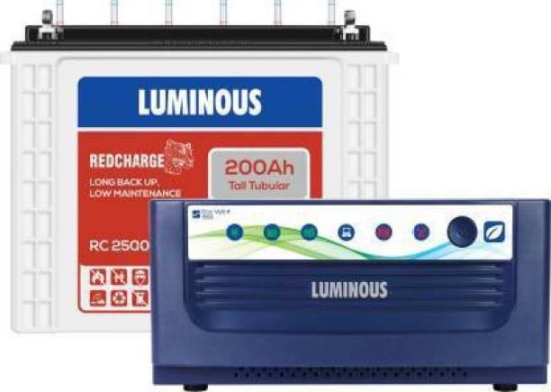 LUMINOUS Eco Volt + 1550 with RC25000 200Ah Tubular battery Pure Sine Wave Inverter
