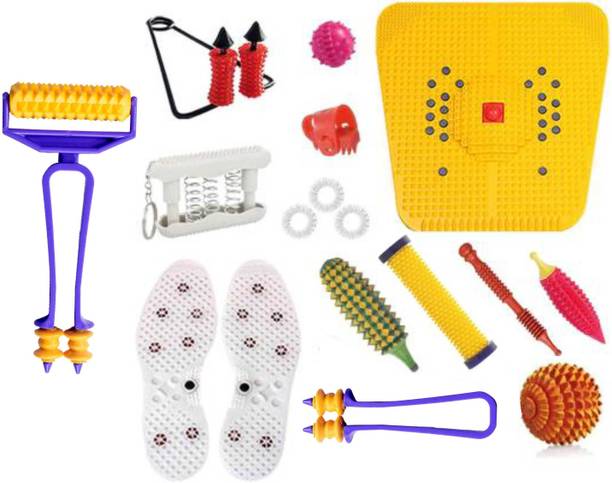 netclub Acupressure Therapy General Items Combo Set Kit of Multifunctional Rollers, Power Foot Mat, Balls & Fingers Exerciser Fitness kit Massager