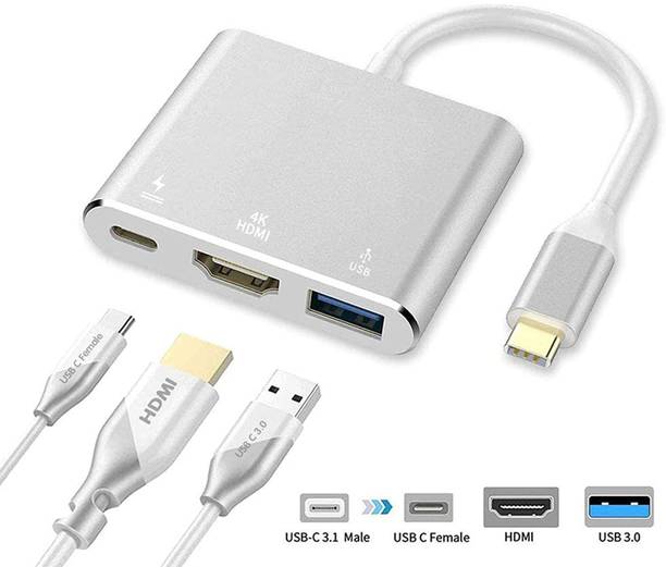 microware 3 in 1 Hub Type C USB 3.1 to USB-C 4K HDMI USB 3.0 Adapter Converter Type c hub HDMI Connector