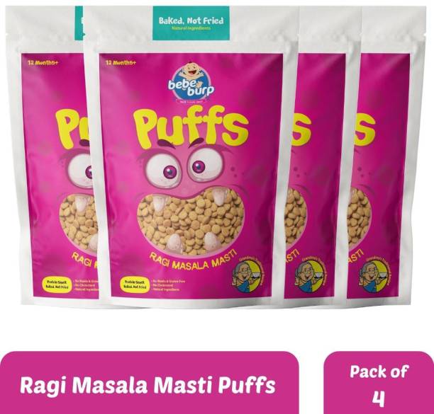bebe burp Puffs Ragi Masala Pack of 4 - 35 gms each Baby Puffs 100 g