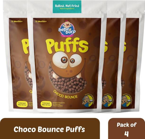 bebe burp Puffs Choco Bounce Pack Of 4 -140 g( 35 gms each ) Baby Puffs 100 g