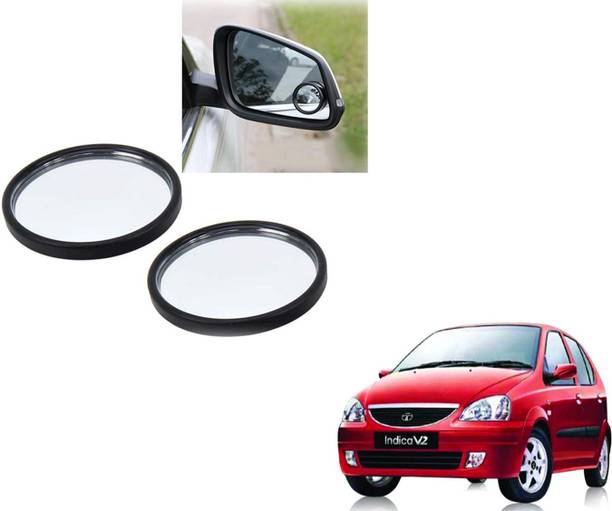 ABS AUTO TREND 3R-062 360° Rotate Convex Side Rear View Blind Spot Mirror for Tata Indica V2 Glass Car Mirror Cover